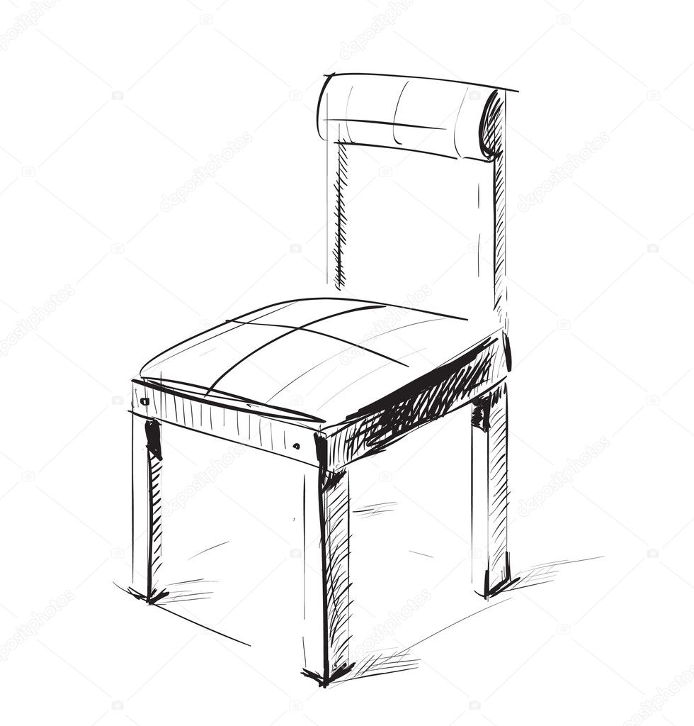 schets stoel pictogram — Stockvector © Chuhail 7415451