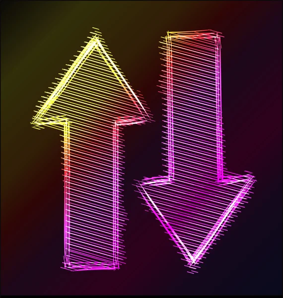 Glowing arrows sketch icon — Stock Vector