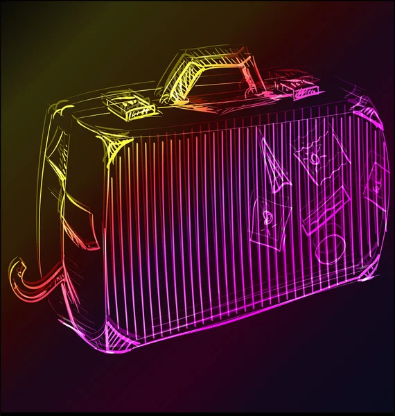 Glowing bag sketch icon — 스톡 벡터