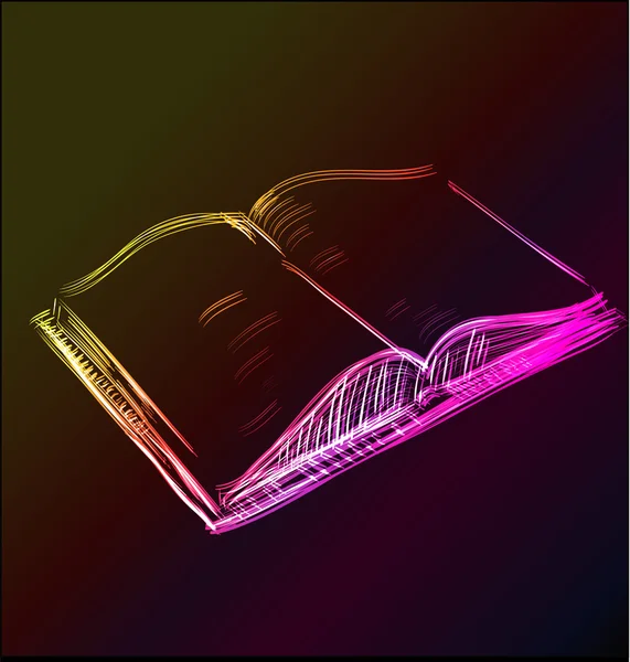 Glowing book sketch icon — 스톡 벡터