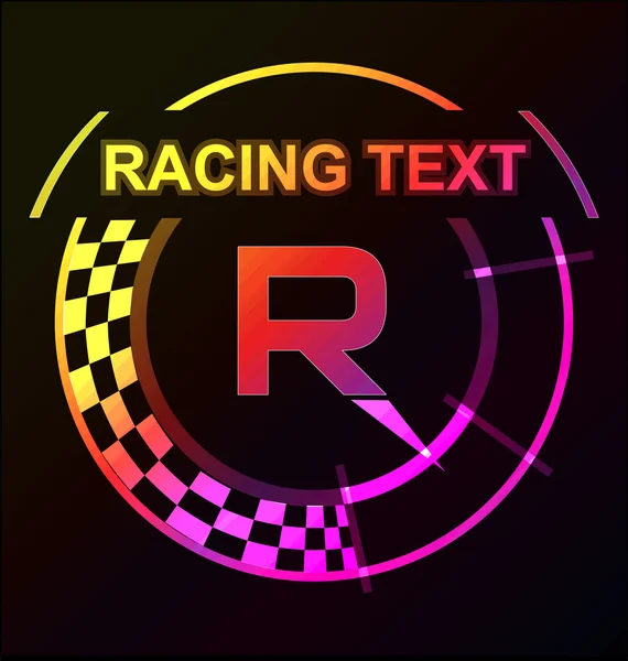 Glowing racing sign template — Stock Vector