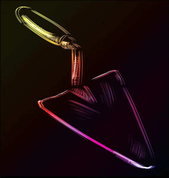 Glowing spatula sketch icon — Stock Vector