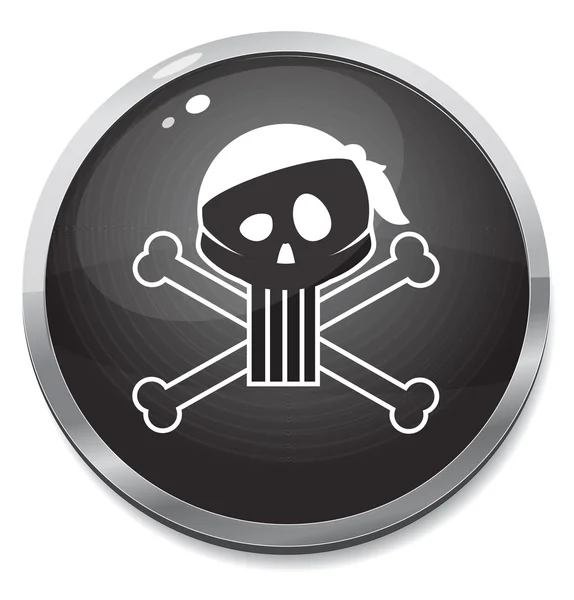 Pirate noir brillant bombe — Image vectorielle