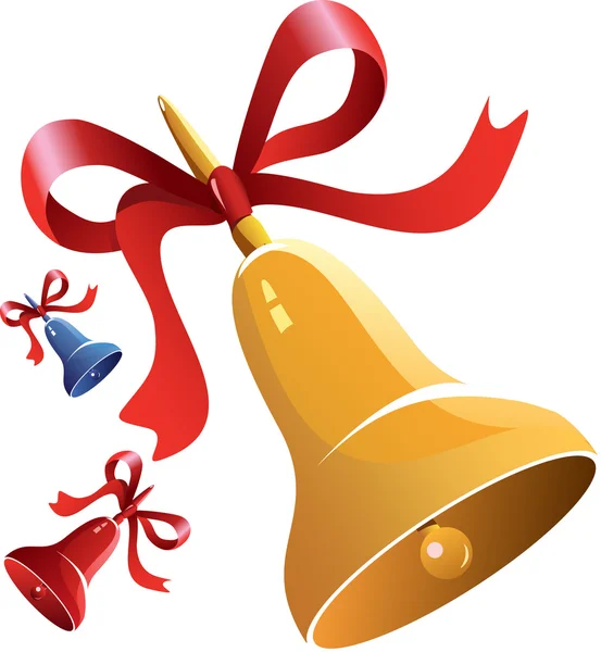 Cloche de dessin animé jaune Noël — Image vectorielle