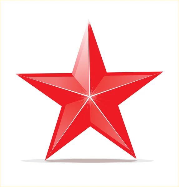 Vector icon of glossy red star — Stock Vector
