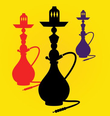 Different colors hookahs clipart