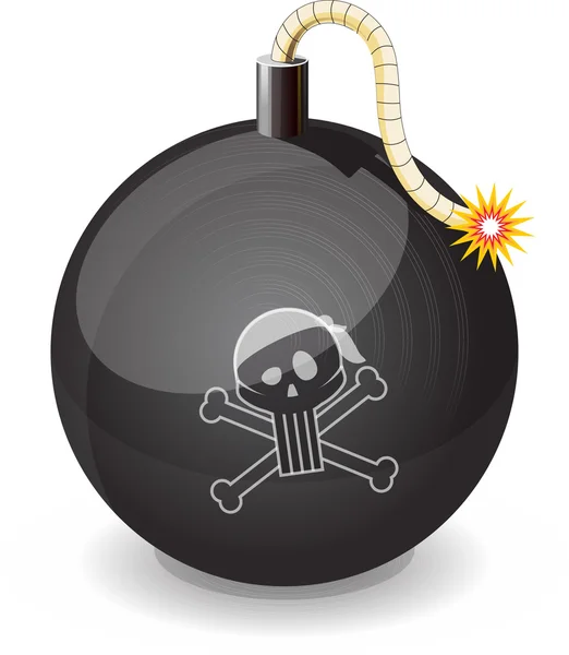 Pirát černý lesk bomba — Stockový vektor