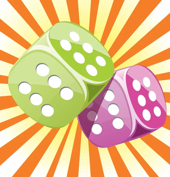Dice lucky glossy vector illustration — 스톡 벡터