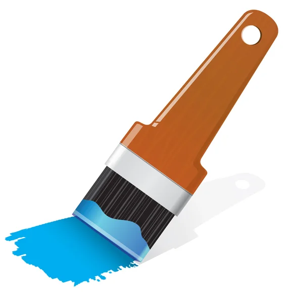 Pincel pintura azul — Vetor de Stock