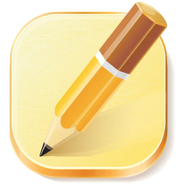 Pencil icon on textured plane — Stock Vector