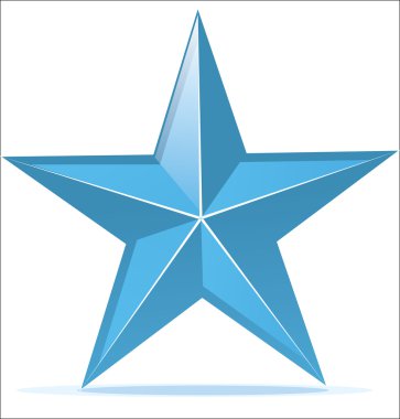 Glossy blue star clipart