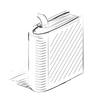 Closed book sketch clipart