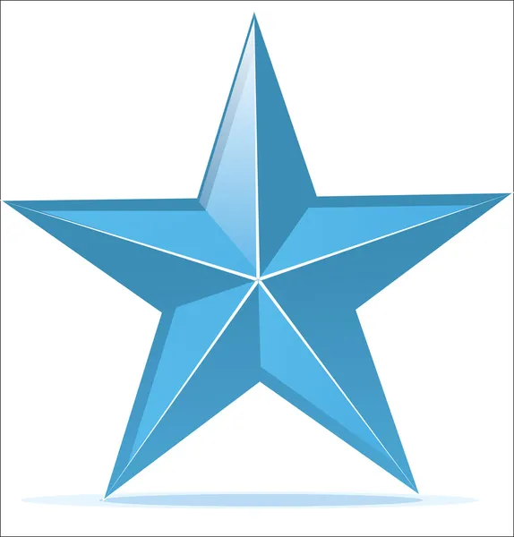 Estrella azul brillante — Vector de stock