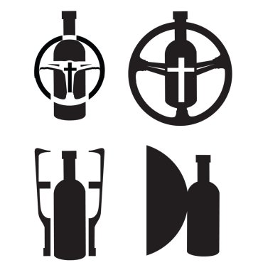 Vector bottles symbols clipart