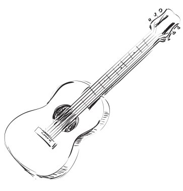 Vector guitar sketch clipart