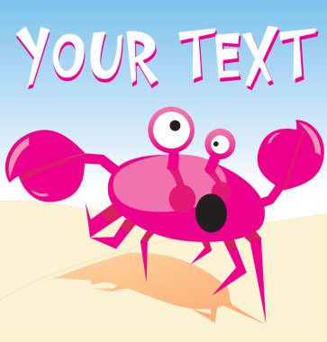 Funny vector running crab clipart