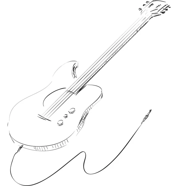 Croquis de guitare Elctro — Image vectorielle
