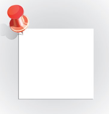 Paper & red pin clipart