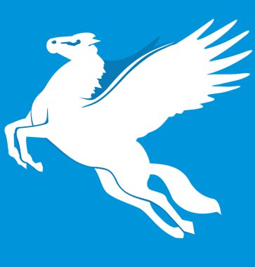 White Pegasus silhouette clipart