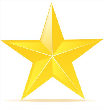 Vector icon of glossy yellow star clipart