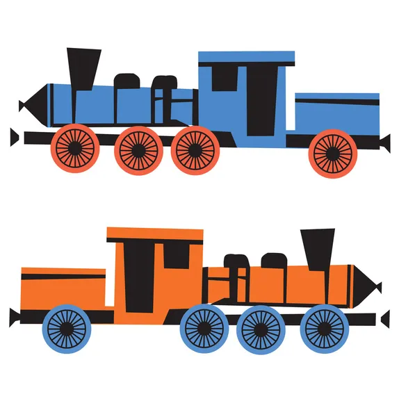 Dessin animé locomotive Vintage — Image vectorielle