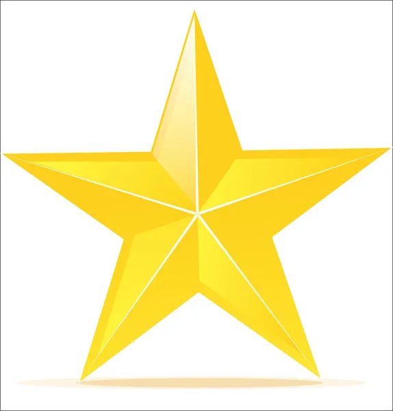 Ícone de vetor de estrela amarela brilhante —  Vetores de Stock