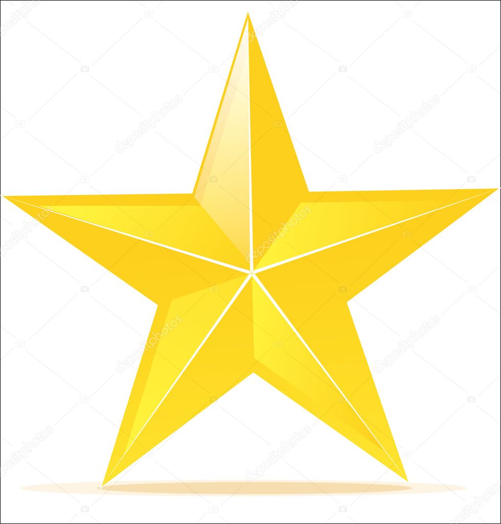 Vector icon of glossy yellow star