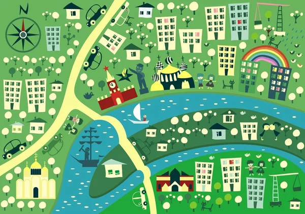 Illustrated Map of Moscow — Stock Fotó