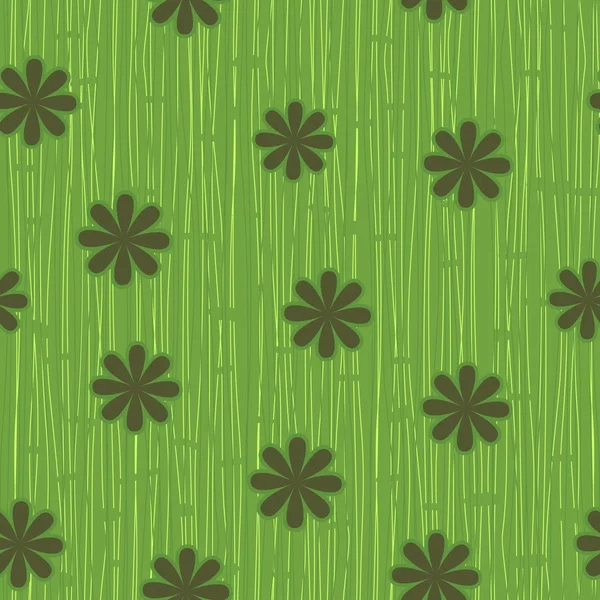 Herbe et fleur motif sans couture — Image vectorielle