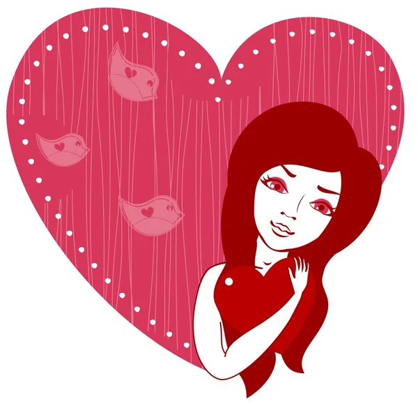 Girl in love background — Stock Vector