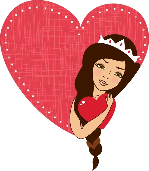 Principessa con cuore — Vettoriale Stock