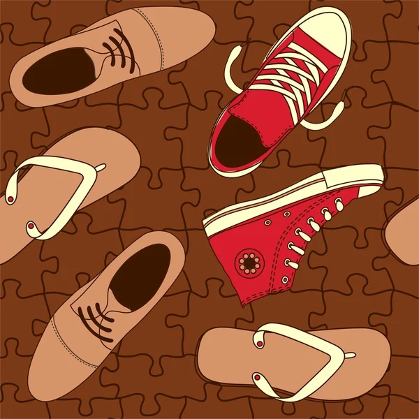 Sömlös skor mönster — Stock vektor