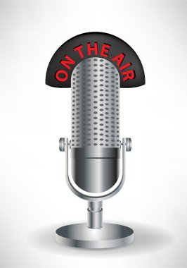 retro microphone with on the air sign clipart