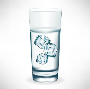 glass with water and ice clipart