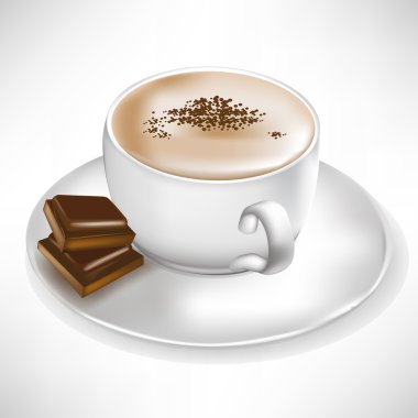 cup of coffee with chocolate pieces