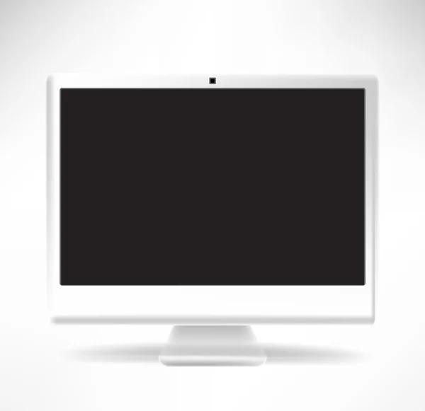 Computador desktop branco isolado no branco — Vetor de Stock