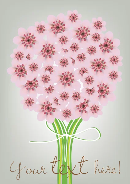 Élégante carte bouquet de fleurs — Image vectorielle