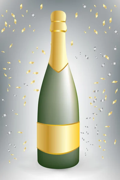 Firandet champagne flaska — Stock vektor