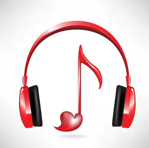 Amor auriculares de sonido — Vector de stock
