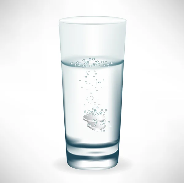 Склянка води з еферентною таблеткою — стоковий вектор