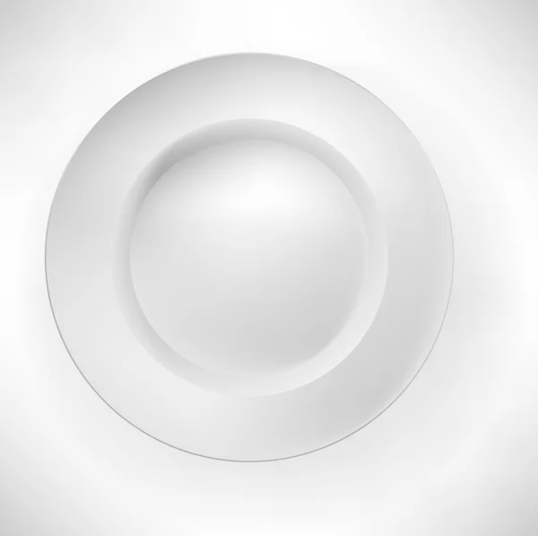Simple white plate isolated — Stock Vector