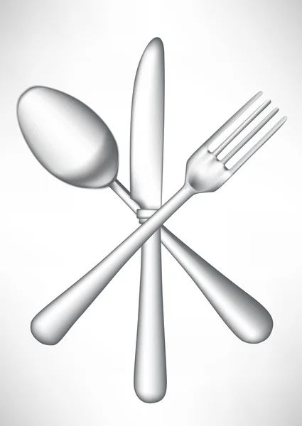 Crossed fork, knife spoon vector — Stock Vector