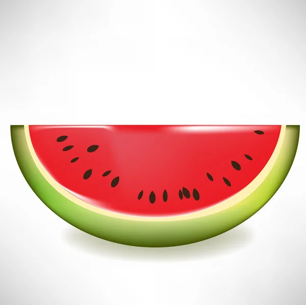 Watermeloen segment geïsoleerd — Stockvector