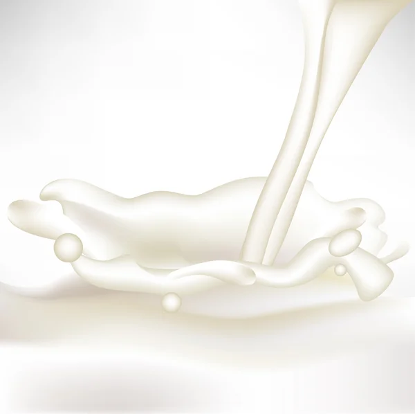 Milk splash with pouring milk — Stock Vector