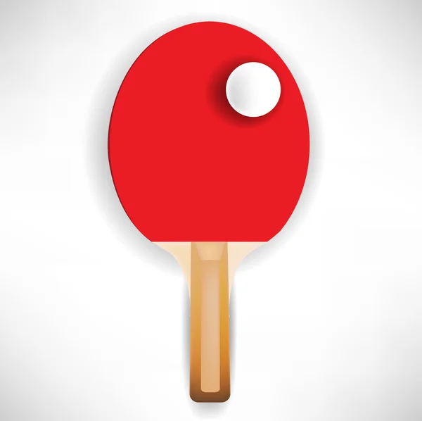 Single ping pong paddle with ball — Stock Vector