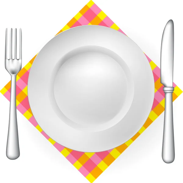 Tableware with napkin — Stock Vector