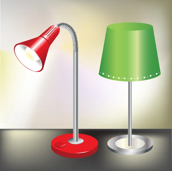 Dos lámparas de apartamento diferentes — Vector de stock