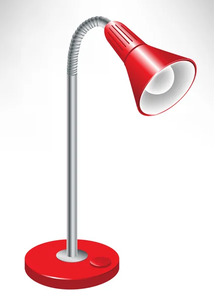 Lámpara roja aislada simple — Vector de stock
