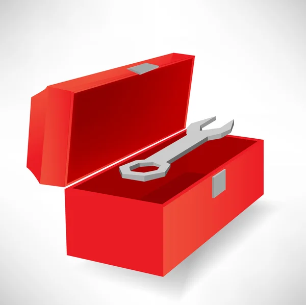 Boîte à outils ouverte et tournevis — Image vectorielle