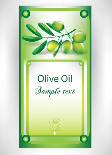 Olive oil label with olive branch — Stock Vector